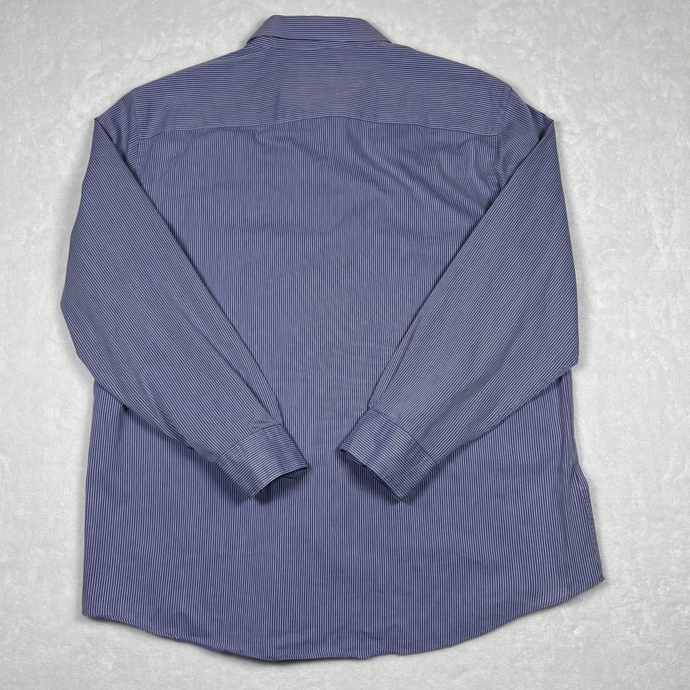 Alfani Fitted Dress Shirt Mens XL 17.5 34-35 Stretch Easy Care Purple White - Picture 5 of 8